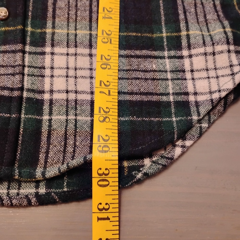 Vintage Lucien Piccard Men's Size M Wool Plaid Button Front Shirt - Picture 11 of 12